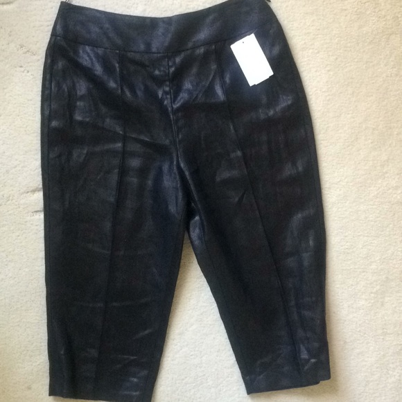 Longchamp black high rise crop coated linen pants - Picture 7 of 7